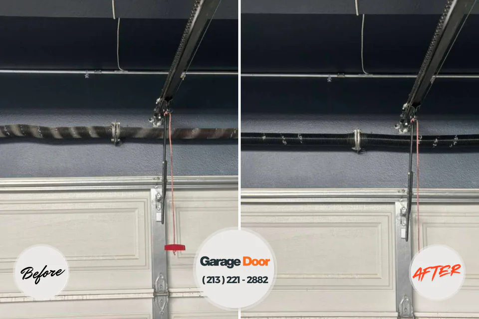 Before and after: garage door repair Cascade, ID